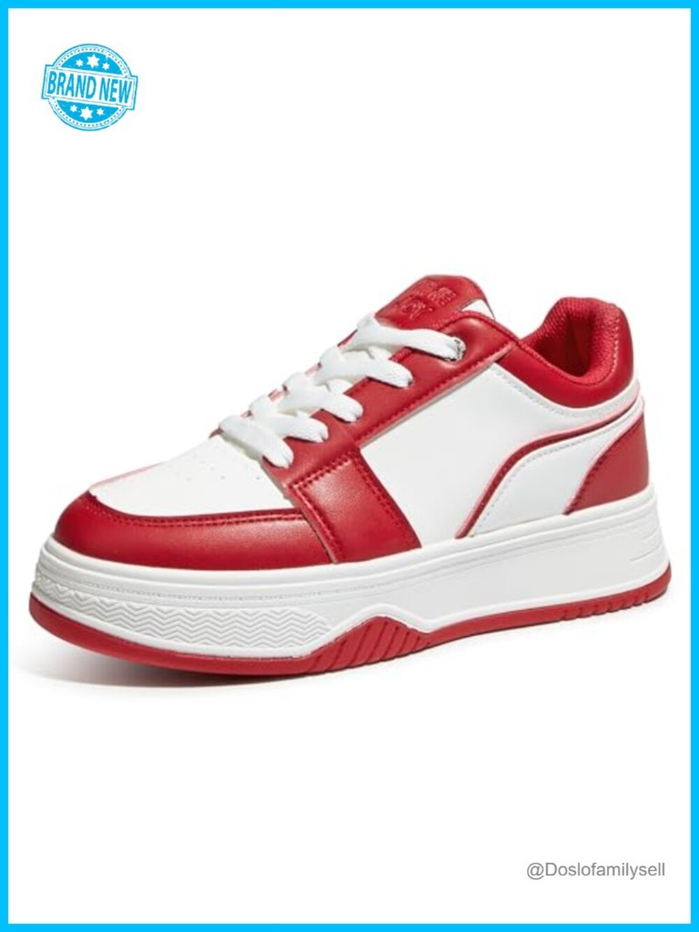 Women's Chunky Platform Sneakers Lace-Up PU Casual Tennis Skate Shoes